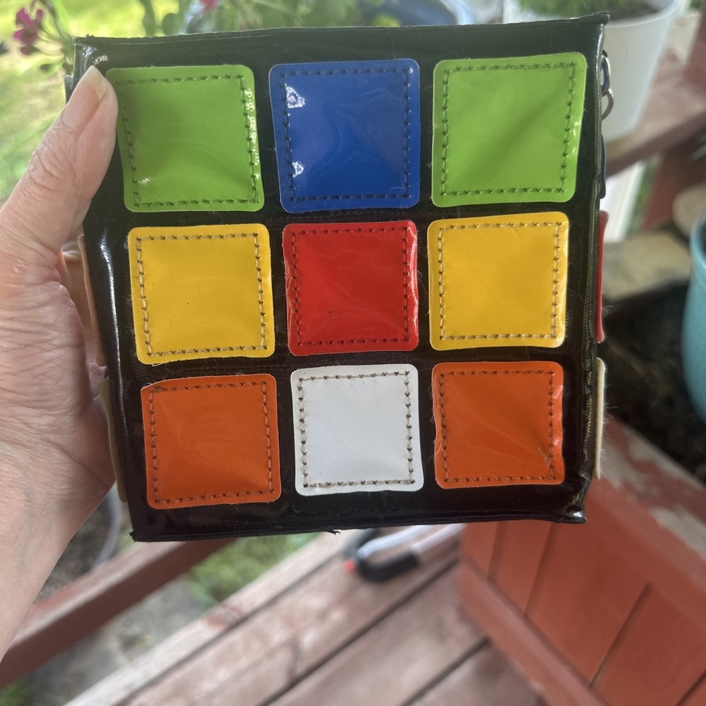 QZUnique brand "Magic Cube" bag Rubik's Cube 80's Retro Fun 6" X 6" With Handle